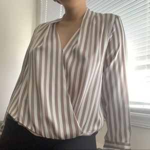 Apt. 9 Tan Striped Blouse